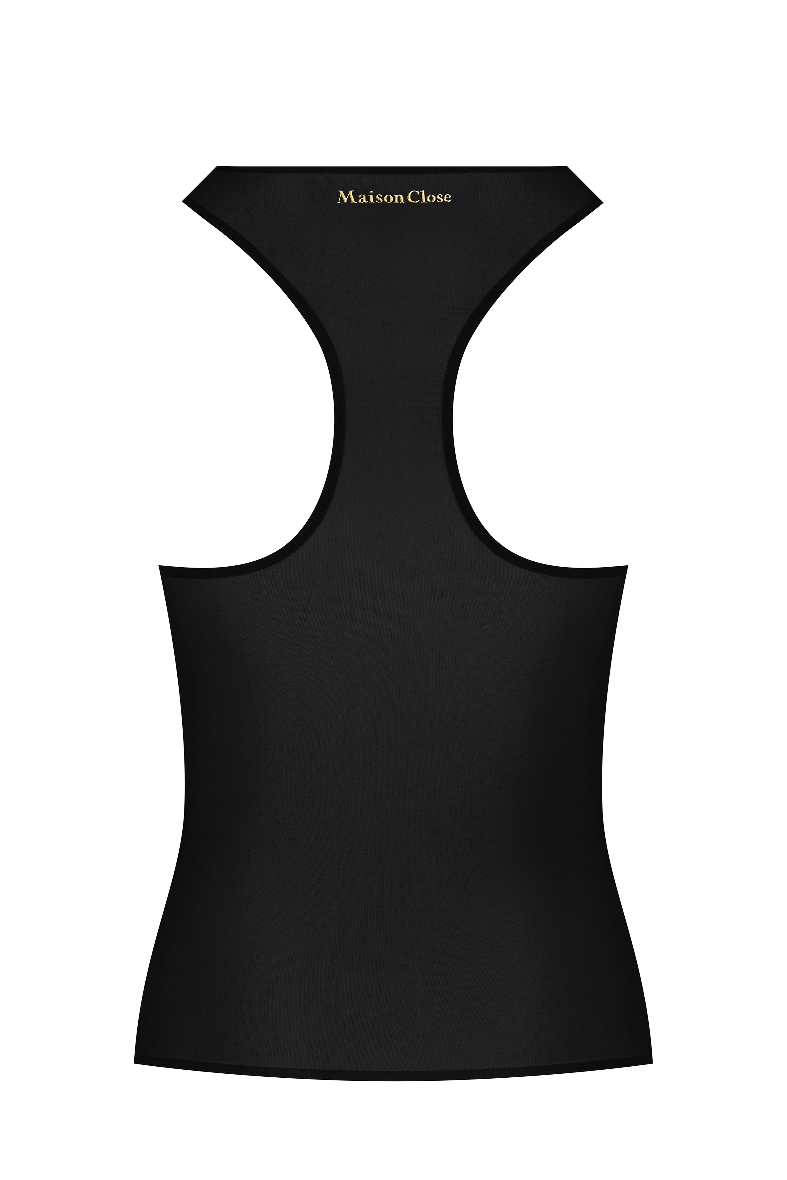 Black semi sheer tank top