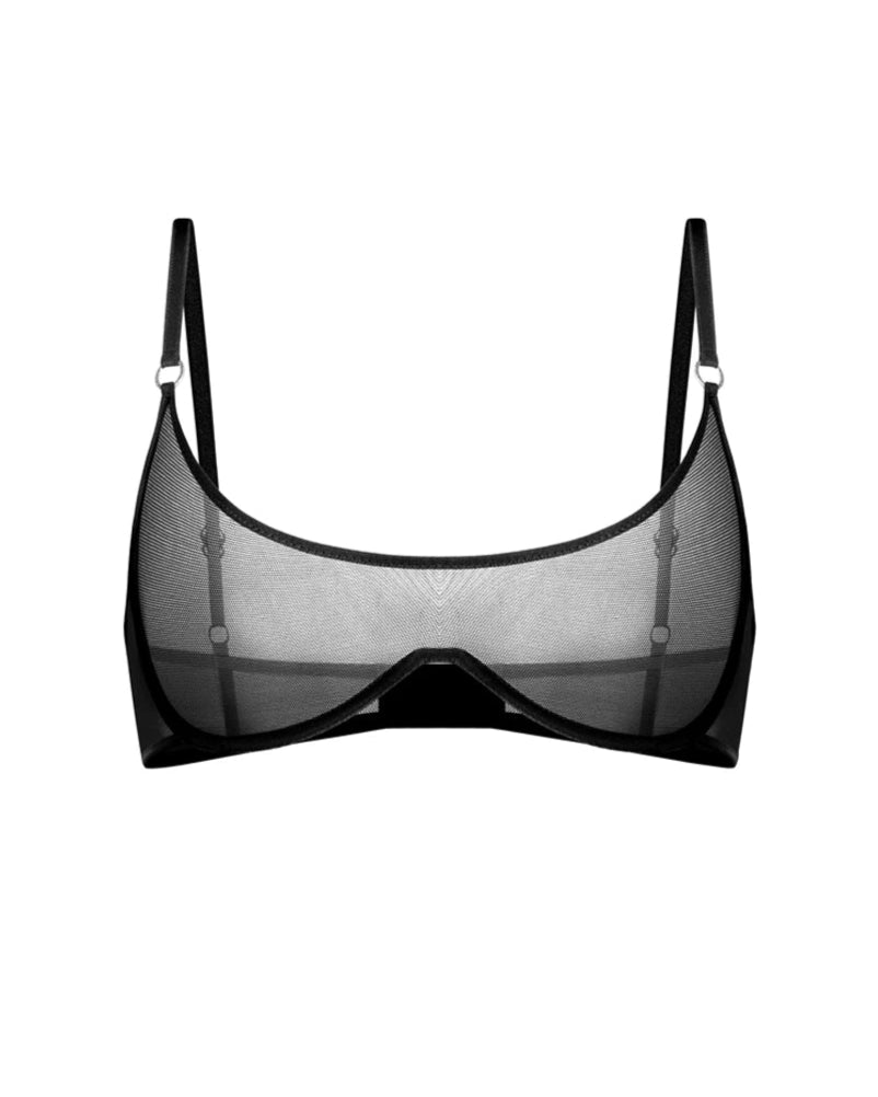 Black mesh bra
